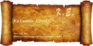 Kelemen Ernő névjegykártya